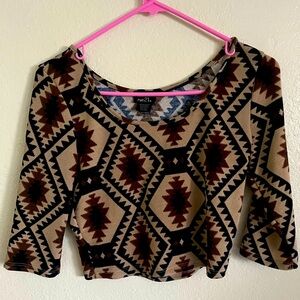 Rue21 Tribal print crop tee